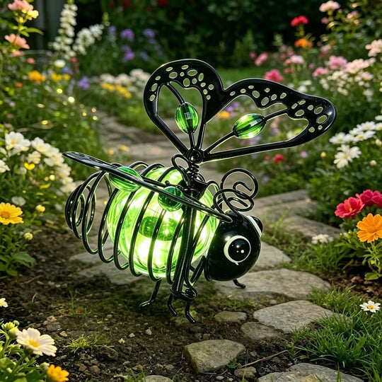 🐝Hanging Solar Bee Light – Warm Amber Glow, Flicker-Free, Perfect for Garden Parties, Camping, or Kids’ Rooms🌞