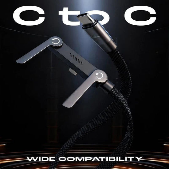 ⚡️Charge super rapide 240 W📱Câble de chargeur à support invisible avec support