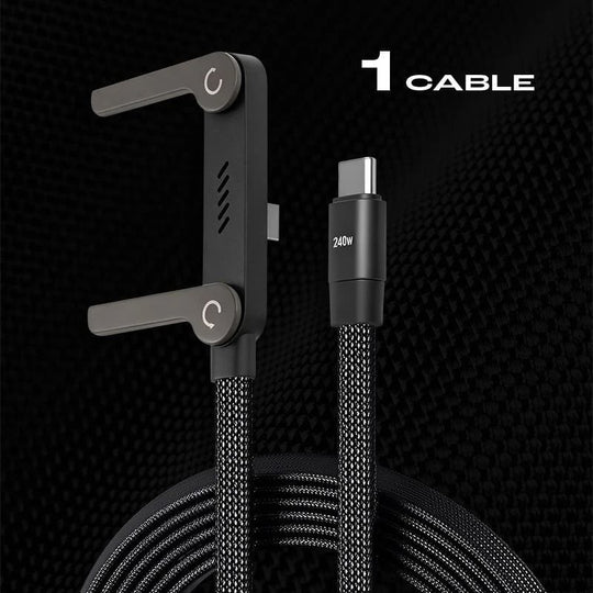 ⚡️Charge super rapide 240 W📱Câble de chargeur à support invisible avec support