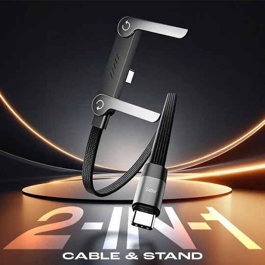 ⚡️Charge super rapide 240 W📱Câble de chargeur à support invisible avec support