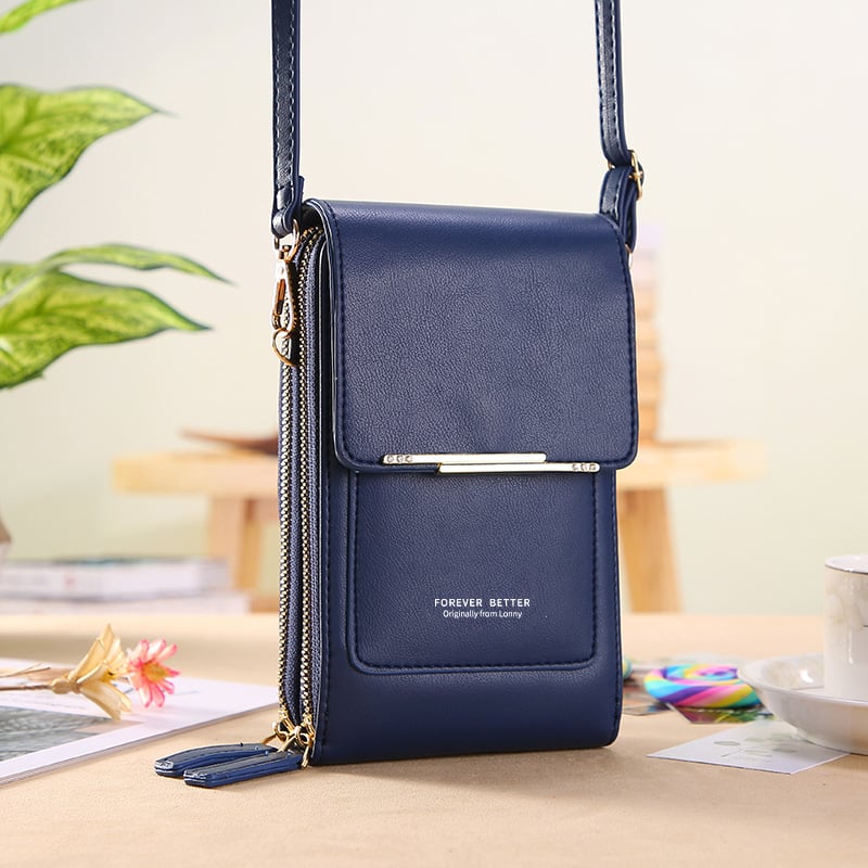 👜📱 Simple and elegant women's touchscreen crossbody phone wallet