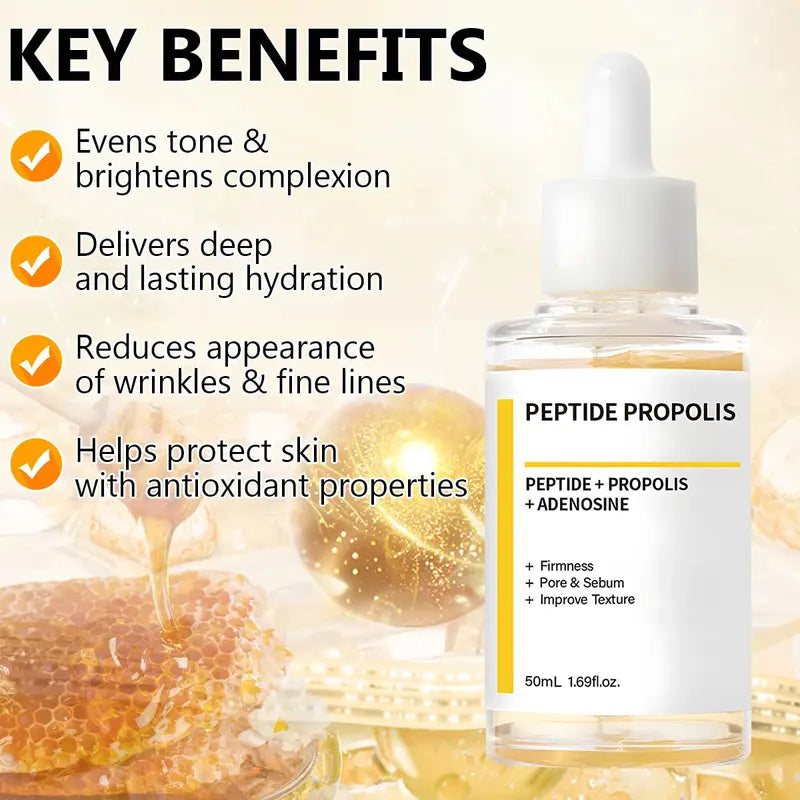 2PCS Hydration & Wrinkle Renewal Serum, Peptide Propolis Complex, Anti Aging Facial Serum, Deep Moisturizing and boosts skin elasticity, Suitable for All Skin Types