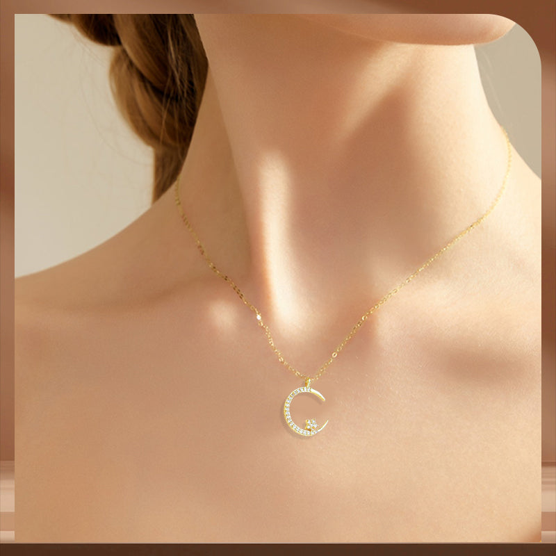 Sparkling Moon and Stars Necklace