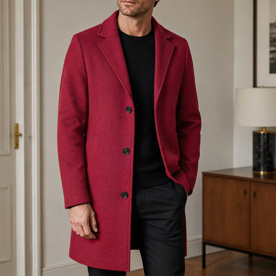 👔 Men's Classic Single Row Buckle Solid Color Jacket - Timeless Daily Essential