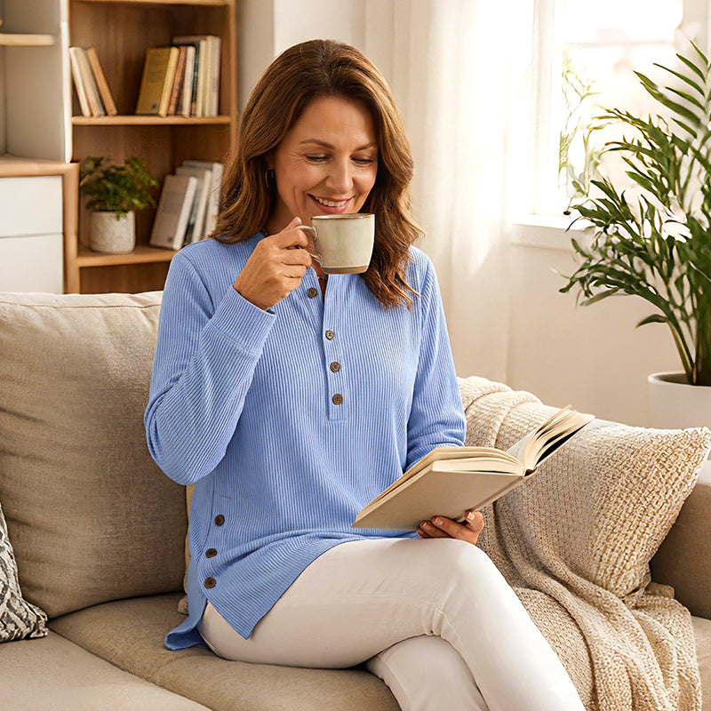 ⏰Last Day Sale 50% Off💃Women's Solid Color Crew Neck Long Sleeve Casual Loose Knit Pullover