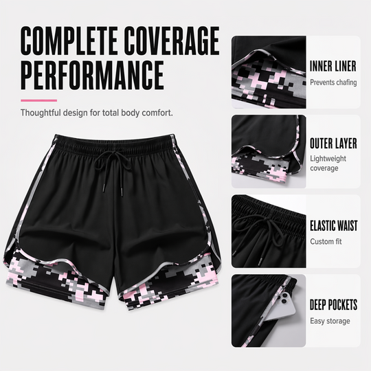 🎁New Arrivals 50% OFF💥Women's Casual Athletic Shorts with Built-in Liner