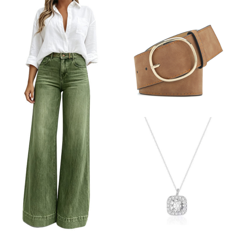✨ Flattering Denim Style | Women's Vintage-Wash High-Rise Wide-Leg Jeans