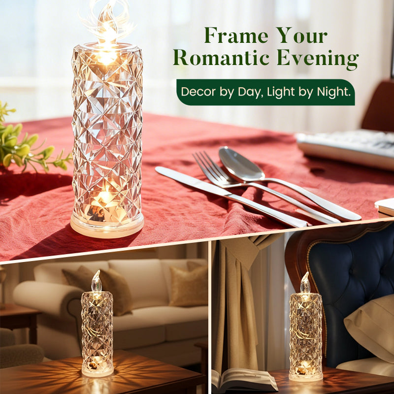 🎁LED Crystal Candle Lights- Romantic Tabletop Night Lights