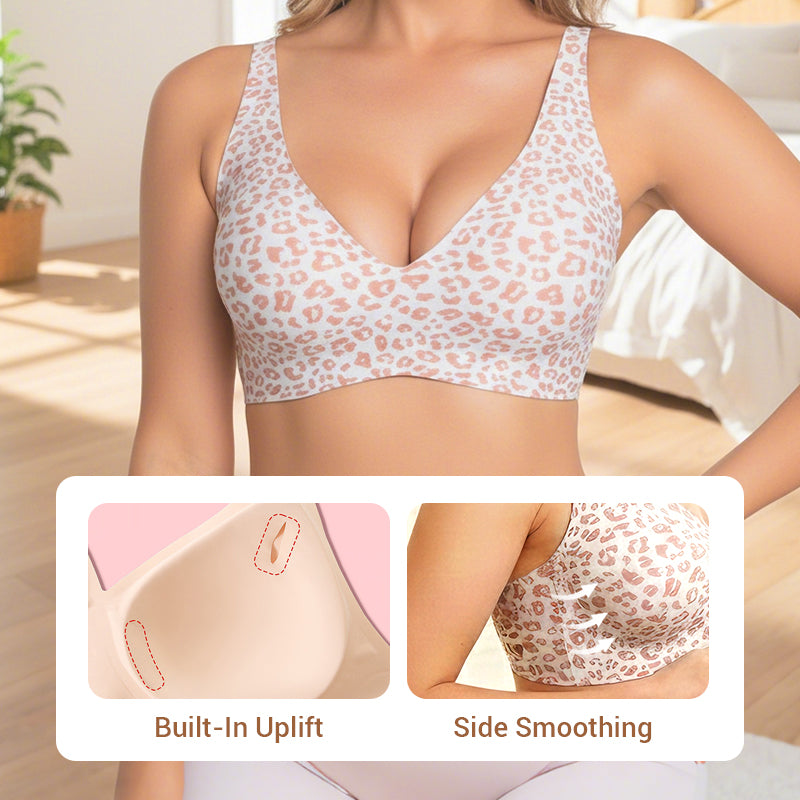 🔥Limited Special Sale 50% OFF!💕 Jelly Wireless Womens Comfortable Wireless Bras Push Up Bralettes Seamless Tshirts Bras Deep V Everyday Bras