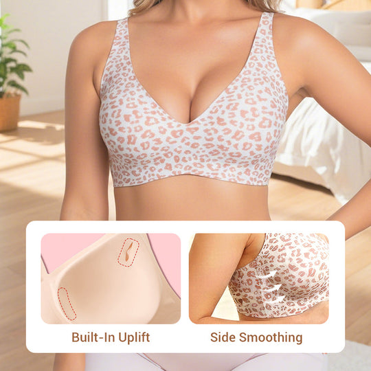 🔥Limited Special Sale 50% OFF!💕 Jelly Wireless Womens Comfortable Wireless Bras Push Up Bralettes Seamless Tshirts Bras Deep V Everyday Bras