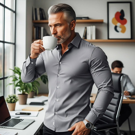 📢Hot Sale 50% OFF !!!⏰Men's Solid Color Lapel Long Sleeve Button-Down Shirts