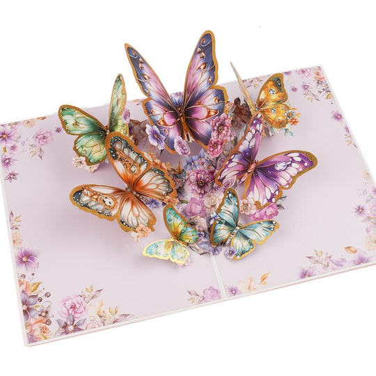【Kreatives Geschenk】 3D-Pop-Up-Schmetterlings-Grußkarte mit Umschlag, 2 Zählungen, kreative Geburtstagskarte, Dankeskarte, Urlaubsgrußkarte, Geschenk für Familie, Freunde, Lehrer und Schmetterlingsliebhaber