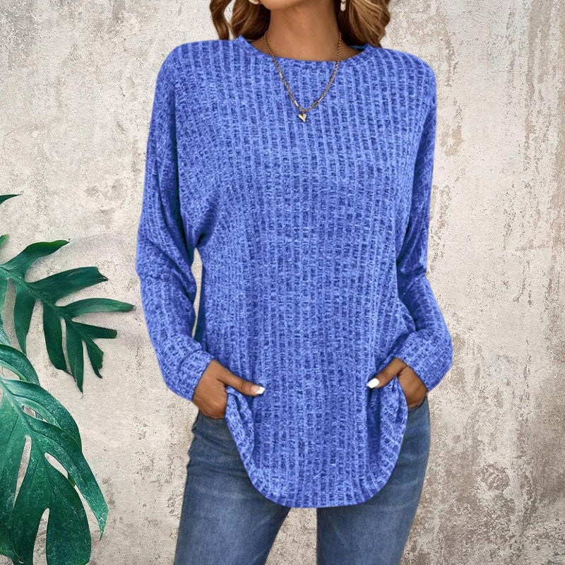 💎50% OFF! 💎 Casual Long-Sleeve Top – Soft Knit, Loose Fit & Versatile Style for All Body Types 🌸🧥