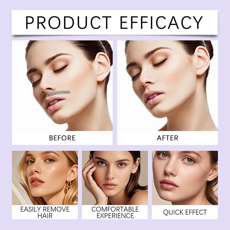 ❤️Finally!  Facial Hair Freedom: Gentle and Painless Facial Hair Removal Cream