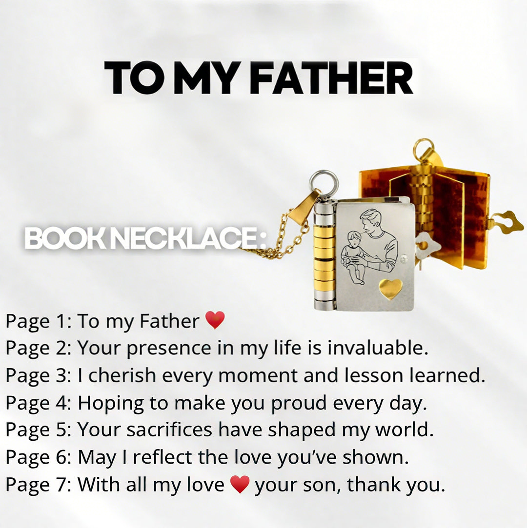 My Little Star Book Necklace for Daughter, Birthday Day Gift Return to School Jewelry of Love