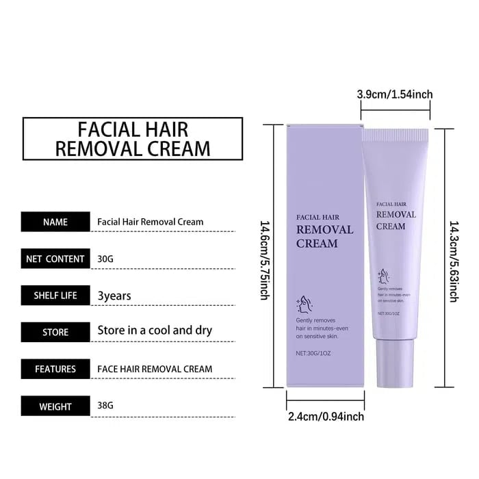 ❤️Finally!  Facial Hair Freedom: Gentle and Painless Facial Hair Removal Cream