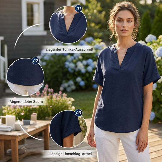 Trending Now⭐💃 Flowing Hem V-Neck Blouse – Relaxed Silhouette That Flatters Every Body Type