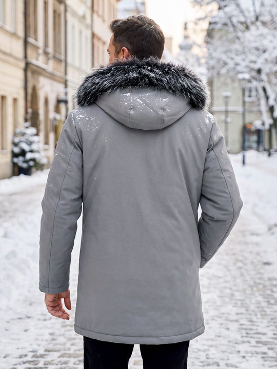 ✨Men's Windproof Hooded Thermal Mid-Length Parka Jacket