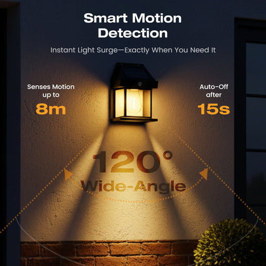 🎉50% OFF🎉SOLAR WALL LIGHT💡-Motion Sensor & Weatherproof, Automatic Dusk to Dawn Operation, Easy Installation for Garden and Pathway🌟