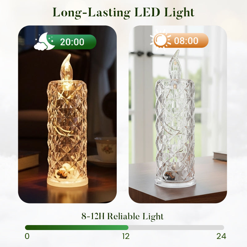 🎁LED Crystal Candle Lights- Romantic Tabletop Night Lights