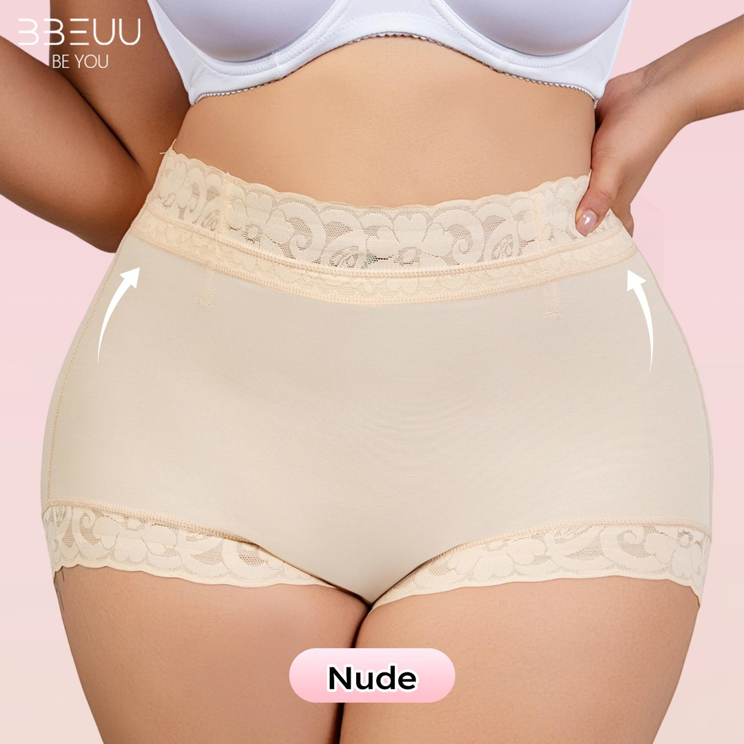 BBEUU 3PC High Waist Shapewear Panty with Anti-Slip Silicone Band - Stretchy Breathable & Seamless Tummy Control Butt Lifting for Everyday Confidence Women's Basic Minimalist Multi Colors 3Pcs Leg