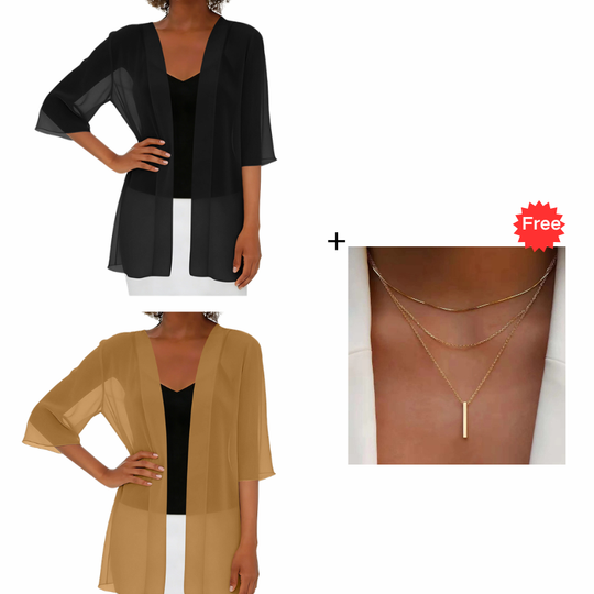 ⌛Limited-Time Offer-Women's Chiffon Open Front Cardigan Loose