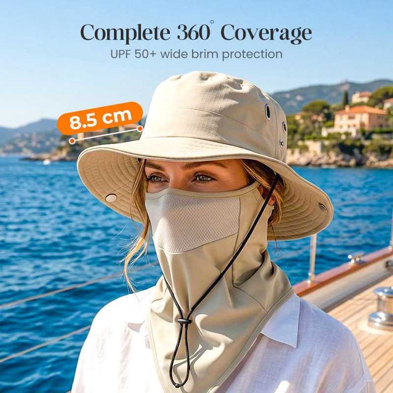 UV Protection Bucket Hat with Face Cover