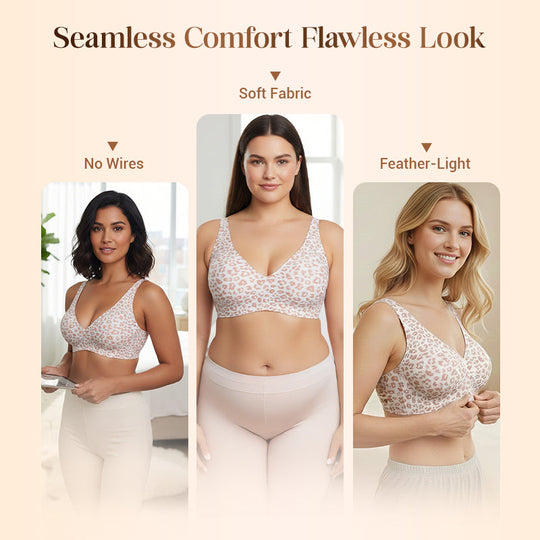 🔥Limited Special Sale 50% OFF!💕 Jelly Wireless Womens Comfortable Wireless Bras Push Up Bralettes Seamless Tshirts Bras Deep V Everyday Bras
