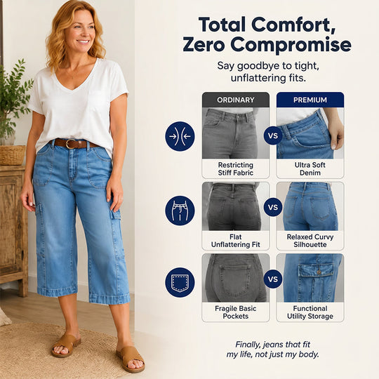 ⏳Time-Limited Special⏰Women's Casual Stretchy Cropped Denim Pants