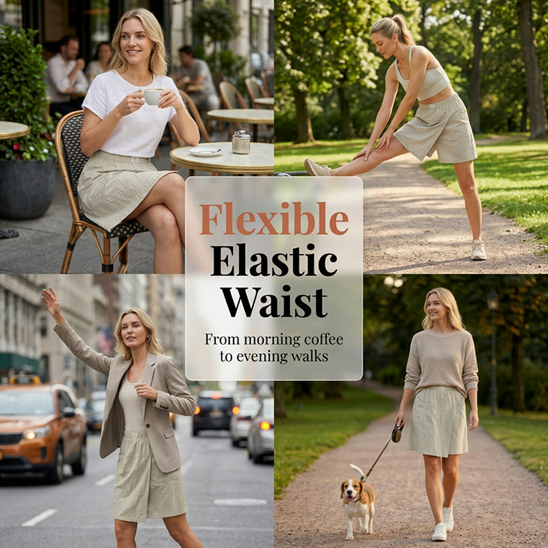 Limited-Time⌛🌿 Flattering Asymmetrical Skort with Essential Pockets – Skirt Elegance Meets Shorts Practicality