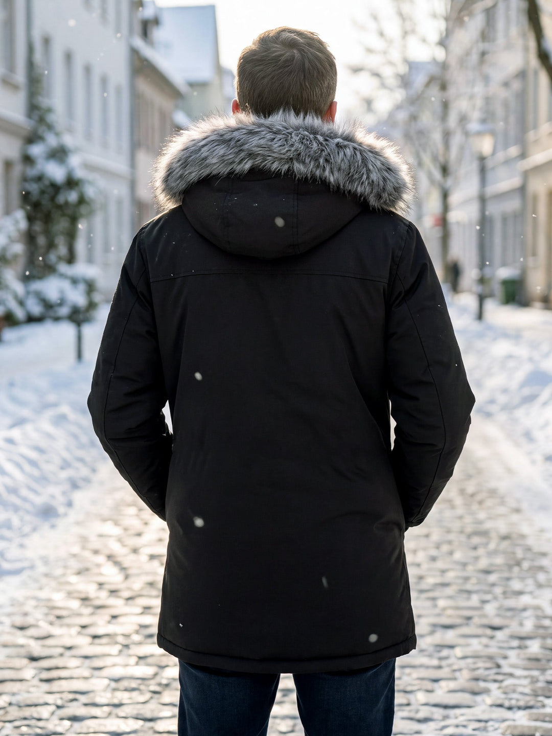 ✨Men's Windproof Hooded Thermal Mid-Length Parka Jacket