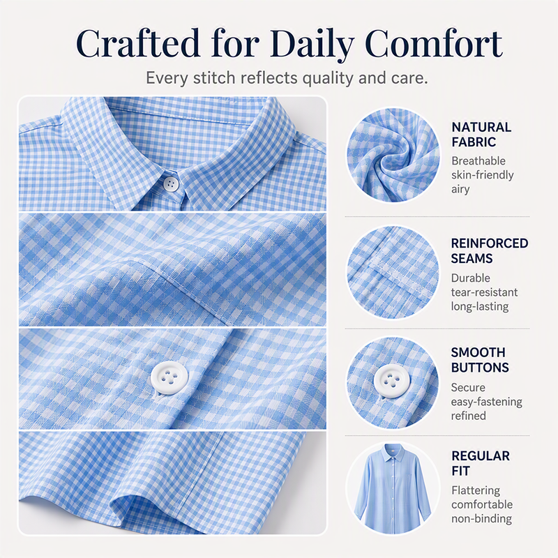 ✨🛍️Fresh Drop - Relaxed Fit Plaid Button-Up – Modern Collared Style for Casual Outings & Coffee Runs