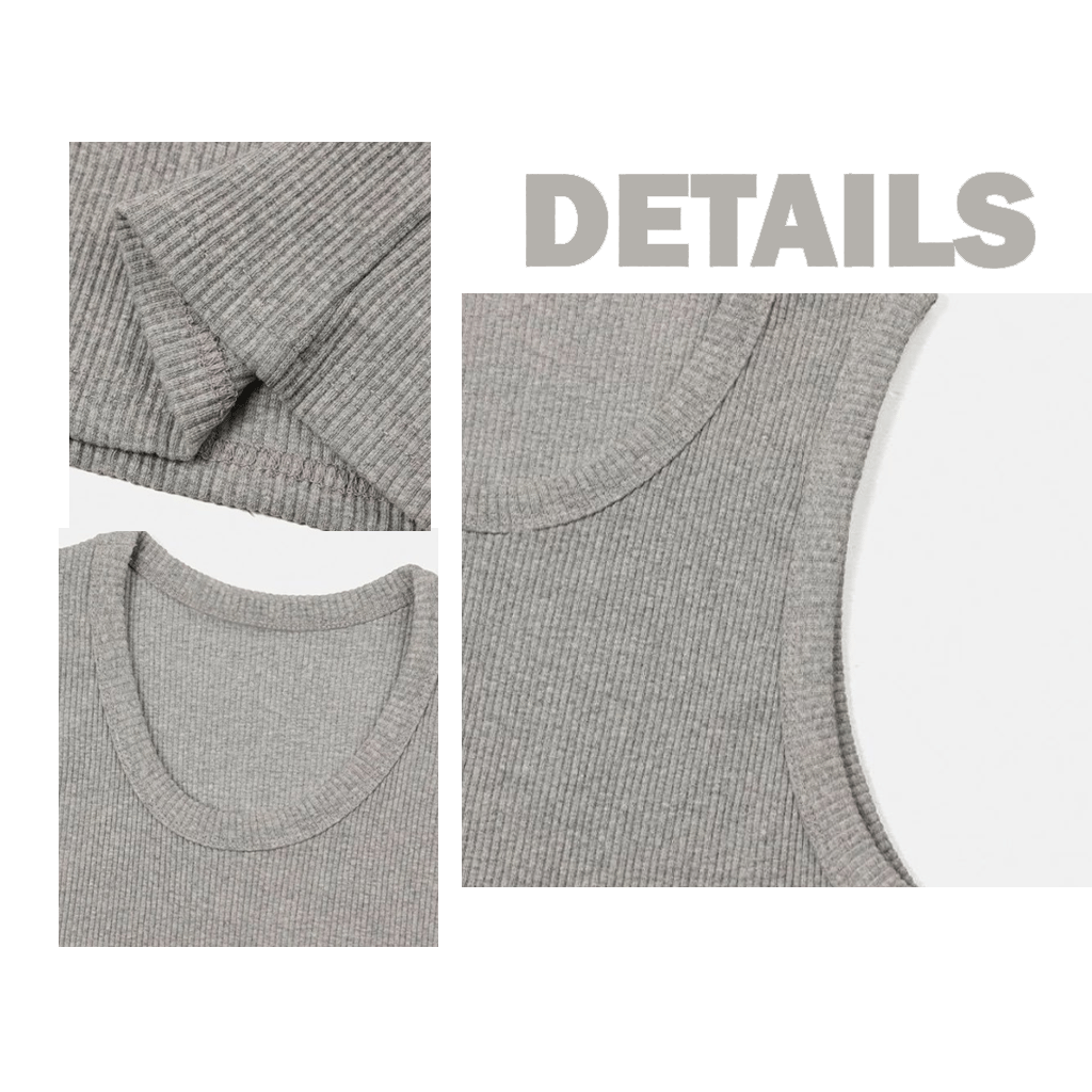 Men's  Wide Strap Ribbed Tank Top