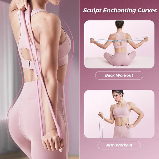Keep Resistance Bands Figure 8 Exercise Bands for Women 8 Shaped TPE Material for Arms Chest Expander Yoga Gym Fitness Muscle Training Equipment Stretching Gear Latex Free Elastic