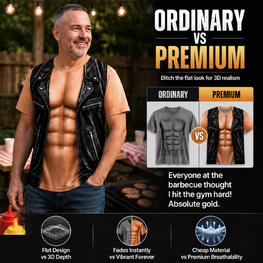 Men's Funny Fake Muscle Print T-Shirt
