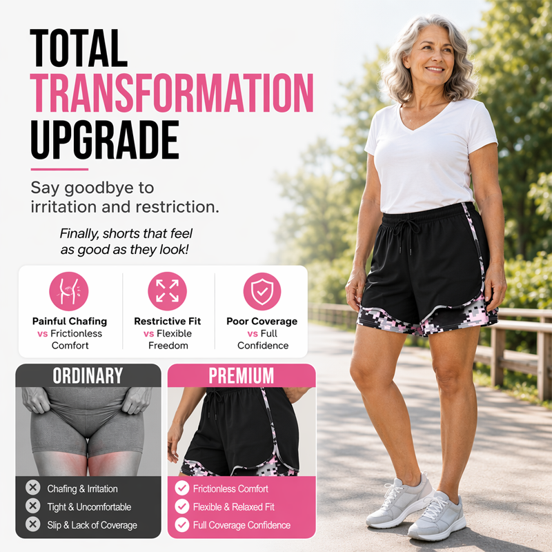 🎁New Arrivals 50% OFF💥Women's Casual Athletic Shorts with Built-in Liner