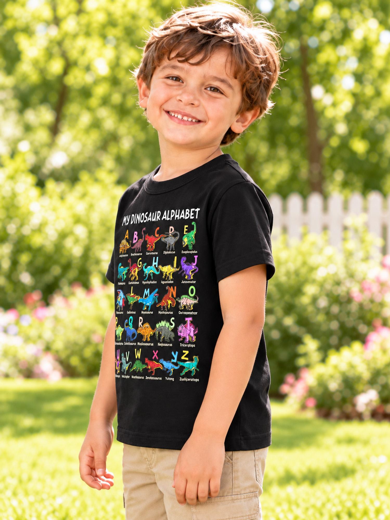 🦖Hot Sale 50% OFF✨Kids Dinosaur Alphabet Graphic T-Shirt