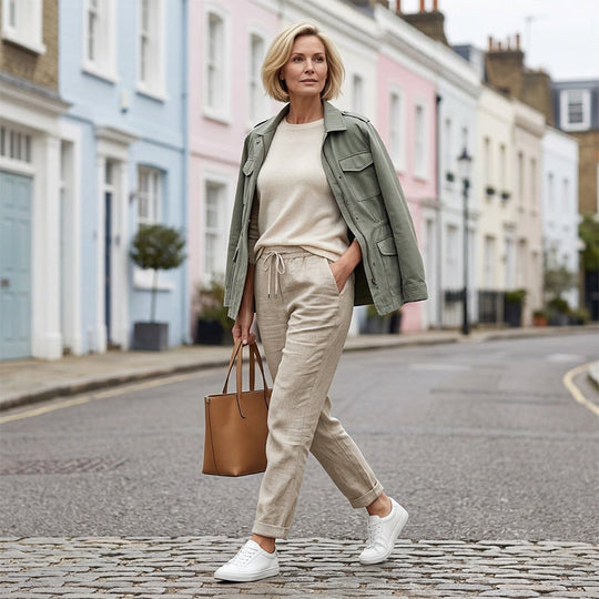 🌸Women's Elastic Waist Cotton Linen Casual Pants