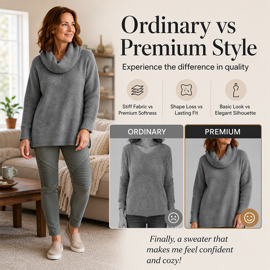 🎁Hot Sale🔥Women's Batwing Cowl Neck Sweater with Pockets