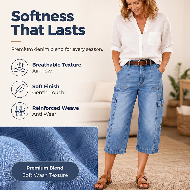 ⏳Time-Limited Special⏰Women's Casual Stretchy Cropped Denim Pants