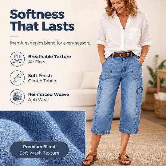 ⏳Time-Limited Special⏰Women's Casual Stretchy Cropped Denim Pants