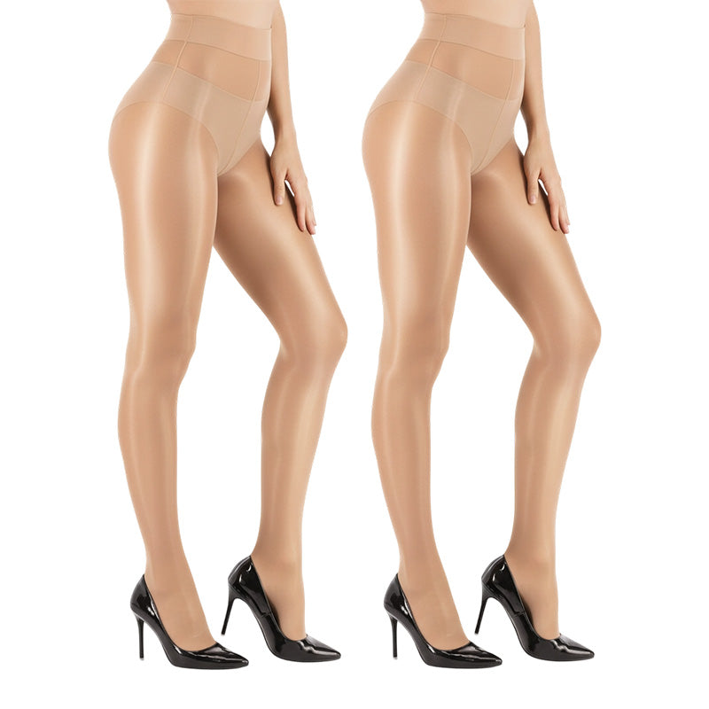 Everyday Comfort | Women's High-Waisted Sheer Shiny Tights – Buy 1 Get 1 Free