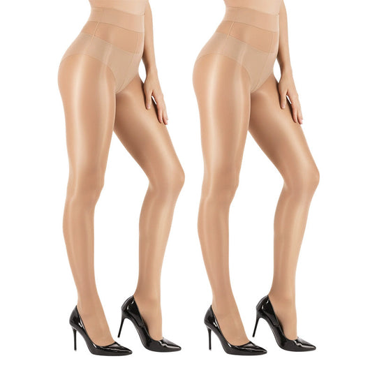 Everyday Comfort | Women's High-Waisted Sheer Shiny Tights – Buy 1 Get 1 Free