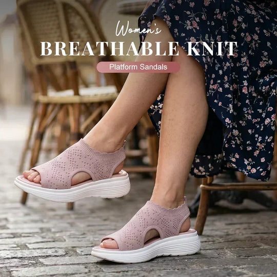 ⏳Time-Limited Special⏰Women's Breathable Knit Platform Sandals