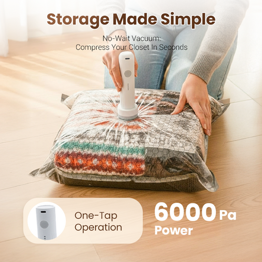 🏆⚡ 50K+ SOLD! Cordless Travel Vacuum Storage Compression Bag