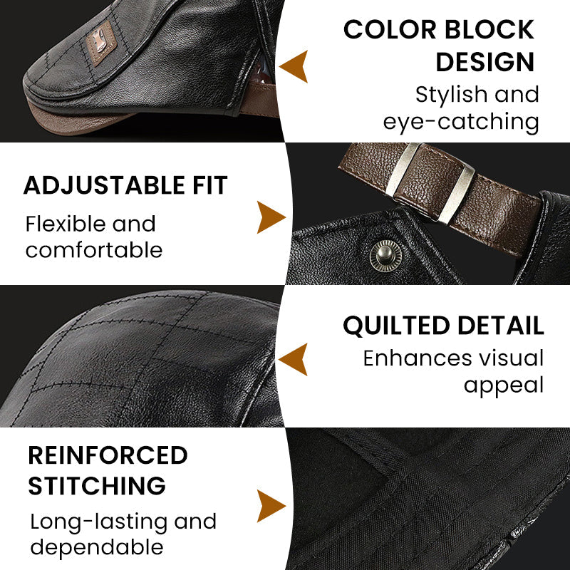 🔥Gi de eldre en varm vinter🍃Plysjberet i skinn