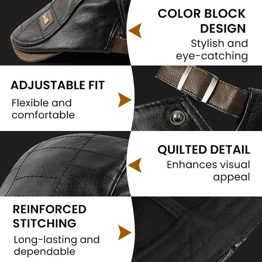 🔥Gi de eldre en varm vinter🍃Plysjberet i skinn