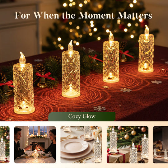 🎁LED Crystal Candle Lights- Romantic Tabletop Night Lights