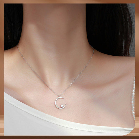Sparkling Moon and Stars Necklace