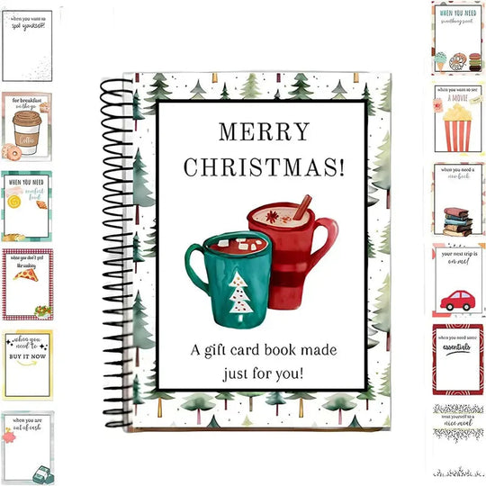 🎅Christmas Gift Card Booklet 👍DIY Spiral-Bound Christmas Gift Card Holder Book